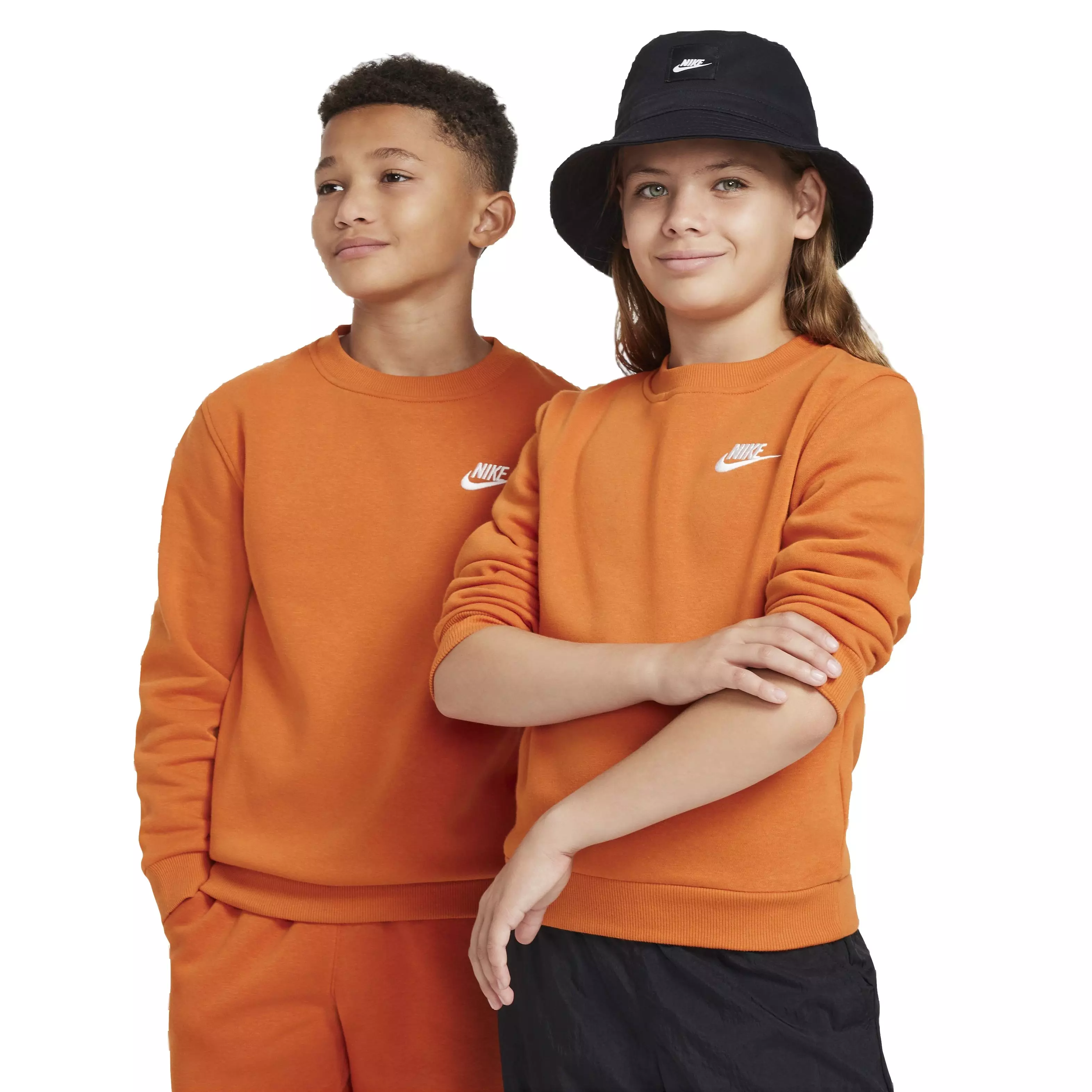 Nike crew sweatshirt online orange